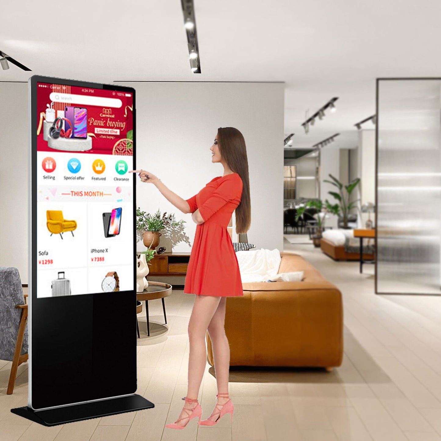 Digital Signage Android Media Player Indoor Floor Standing Display 43inch