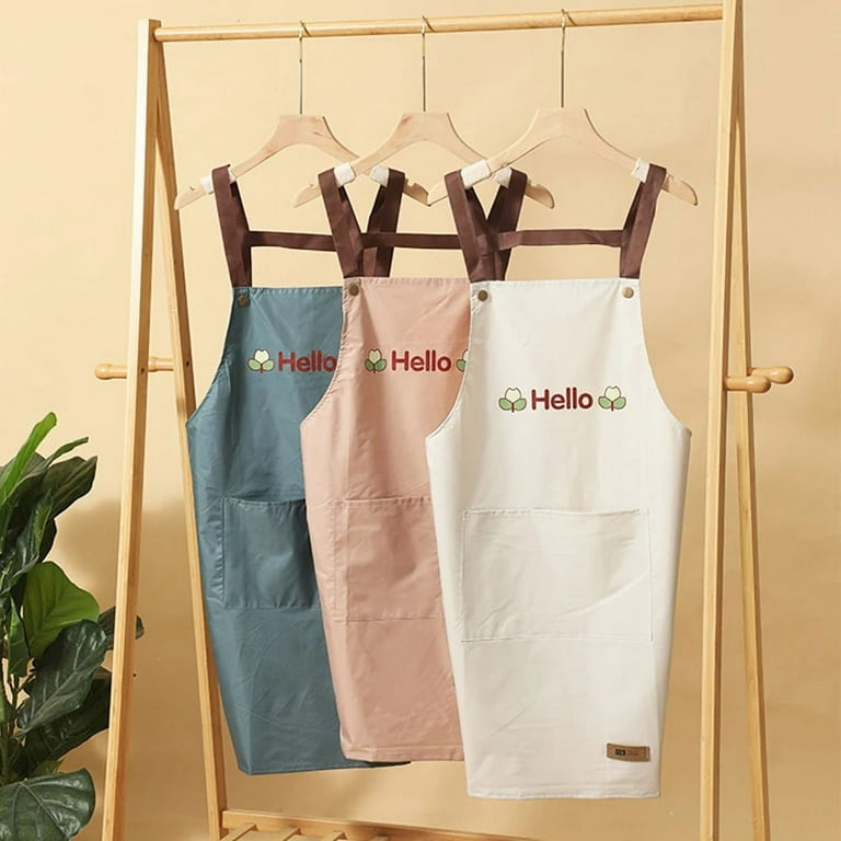 Kitchen Apron Sleeveless Waterproof Hand-wiping Cooking Baking Home Chef Aprons With Pockets Waiter Pinafore Logo Design Custom