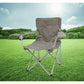 MHome  Classic Adult Folding Camp Chairs with Mesh Cup Holder 4pc Set Grey Only