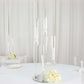 MHome  5-Arm Crystal Round Glass Taper Candle Candelabra, Pillar Candle Holder Wedding Centerpiece