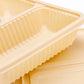 Compostable Cornstarch Takeaway Container with Lid - Eco-Friendly 5 - Compartment Box/ Pack 50pc