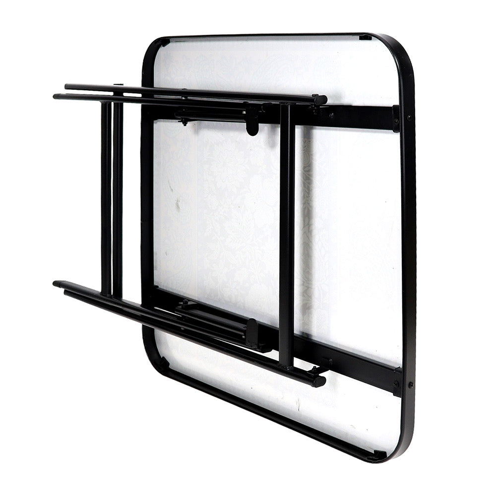 MFurn Foldable Square Glass Table 60X60cm  With Decorative Top