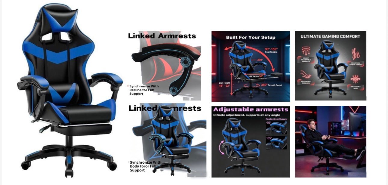 MFURN Ergonomic Gaming Chair-Various Colours