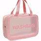 Toiletry Bag Frosted 3pc With Handle - Various Colours