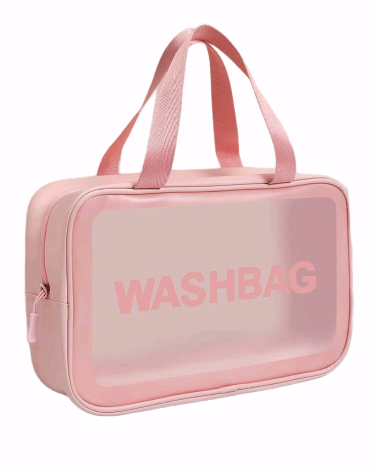 Toiletry Bag Frosted 3pc With Handle - Various Colours