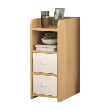 MFurn Contemporary Bedside 
Wooden Table with 2 Drawer and Open Shelf Modern Bedroom Storage Cabinet Living Room Furniture-Various Colours