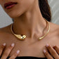 Drop Design Gold Plated Choker Necklace