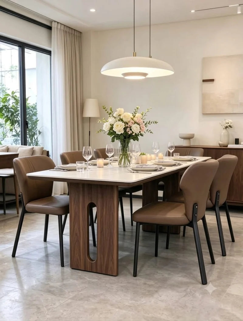 MFURN Italian Styled Walnut Dining Set 7pc