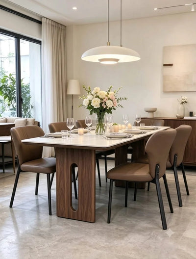 MFURN Italian Styled Walnut Dining Set 7pc