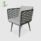 Modern Garden Outdoor Leisure Rope Woven Patio Dining Table + Chair With Aluminium Fame 7pc Set