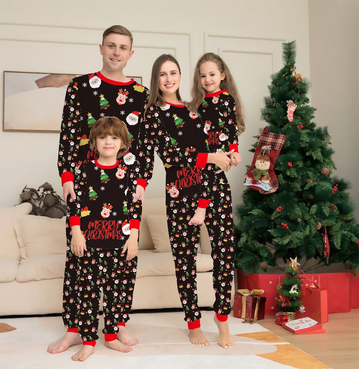 Family Christmas Pyjamas Set Christmas Cute Print Pajamas Festival Party Holiday Sleepwear Nightwear for Women Men Boys & Girls- Various Options
