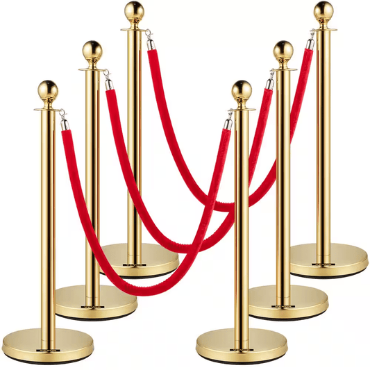 MFURN Event Barriers Stanchion Rope Set - Gold