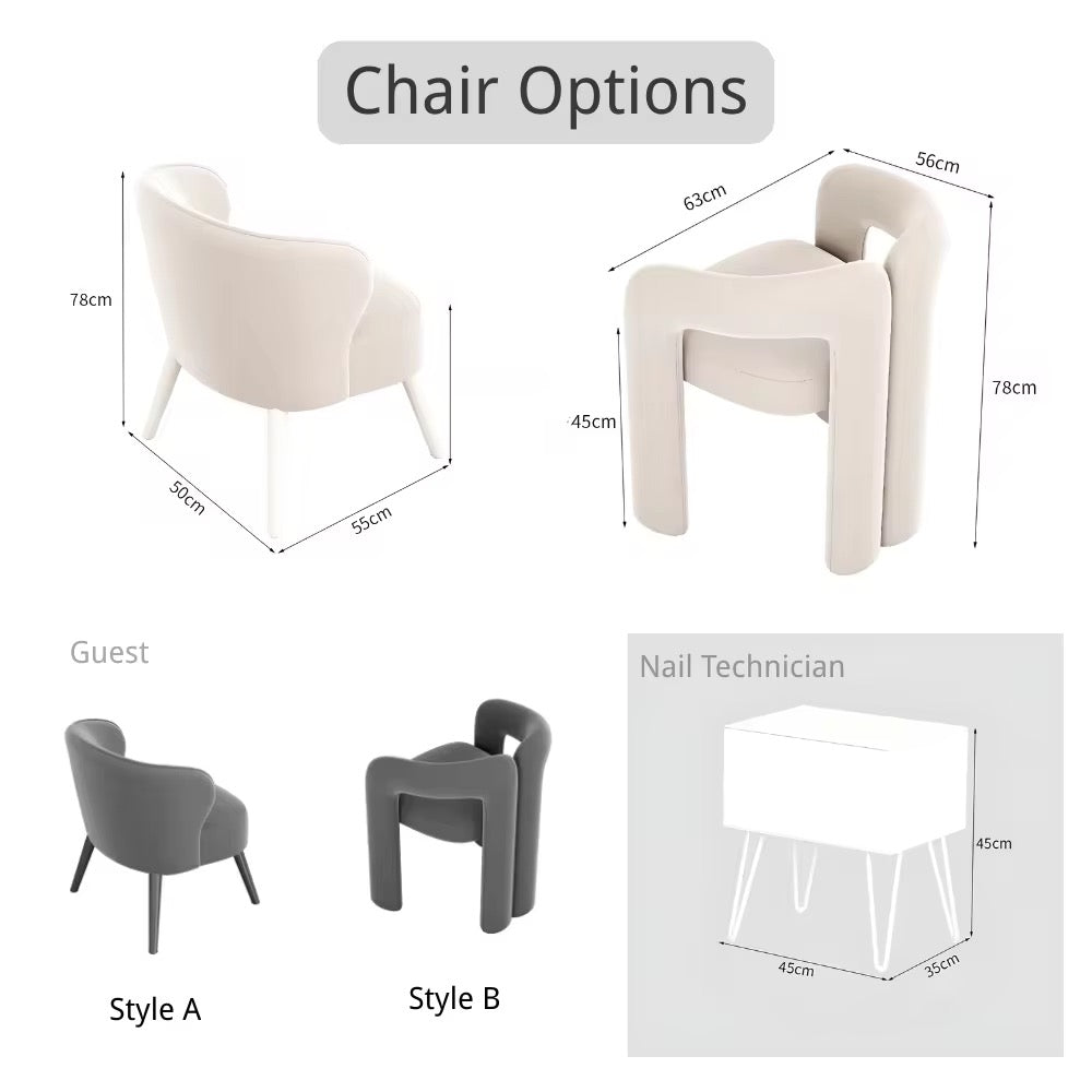 MFURN Modern Nail Art Table & Chair Set