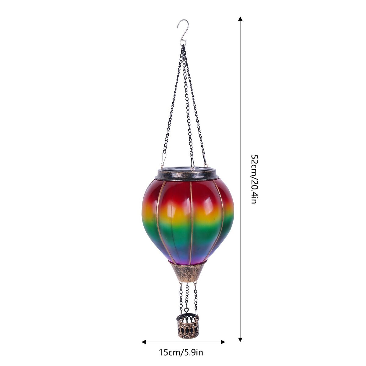 Solar Hot Air Balloon Outdoor LED Hanging Lantern Decorative Light For Patio