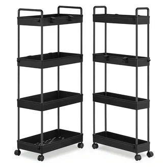 MHome Accessible 3, 4, Or 5-Tier Slim Rolling Storage Cart With Wheels
