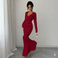 Women's Long Sleeve Bodycon Maxi Dress - Elegant Slim Fit Evening Dress - Various Colours