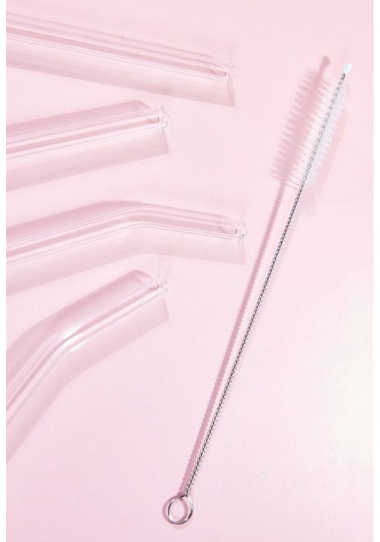 Reusable Glass Straws & Brush 5pc Set