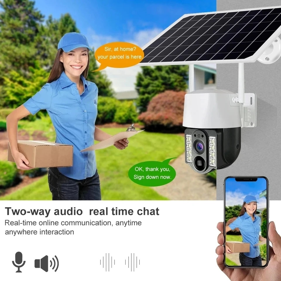 4G Solar Powered Surveillance Camera V380 Pro App