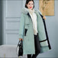 Winter Warm Women Long Parka Fur Collar Cotton Hooded Jacket