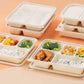 Compostable Cornstarch Takeaway Container with Lid - Eco-Friendly 5 - Compartment Box/ Pack 50pc
