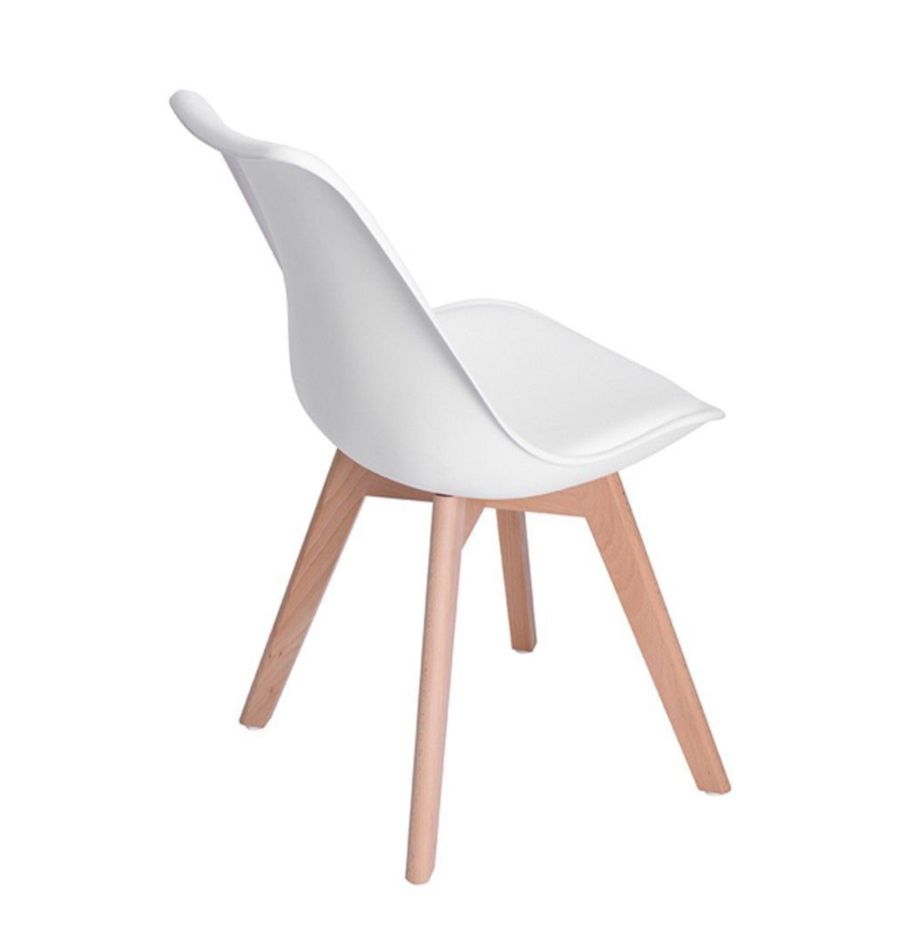 MFurn 4PCS Mid Century Dining Chairs Modern Armless White Wood Legs