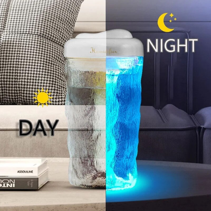 Newest Glass Air Humidifier With colorful Night Light 380ml Air Humidifier Aromatherapy Essential oil