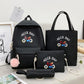 Backpack, travel bag, leisure female student school bag, simple computer four-piece set