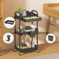 MHome Majestic 3 Or 4-Tier Utility Cart With Drawer – Black Or White
