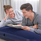 Bestway Double Flocked Airbed – Inflatable Mattress with Built-In Foot Pump