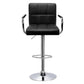 MFURN Adjustable Bar Stool PU Leather Swivel 62–83cm Black