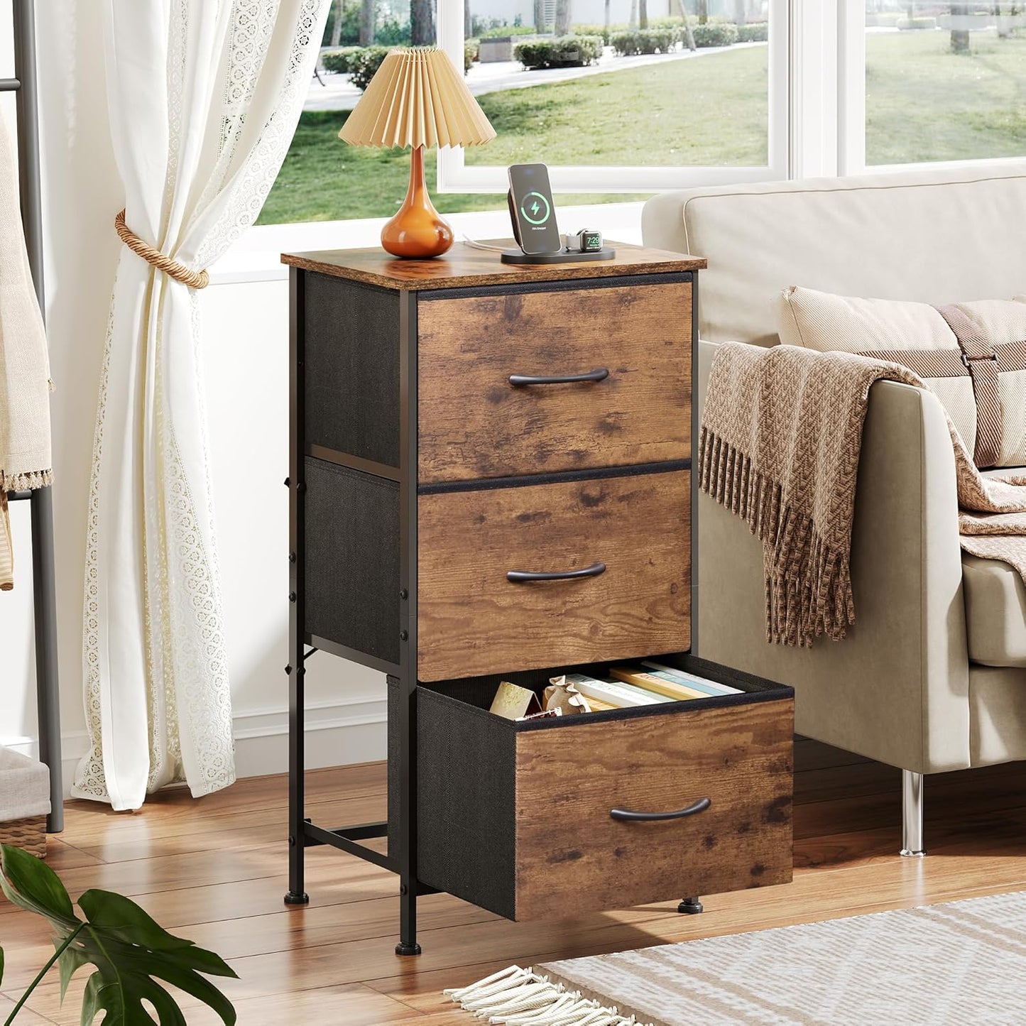 MFurn Fabric Storage Drawer Cabinet | Multi-Purpose Dressing Table & Closet Organizer