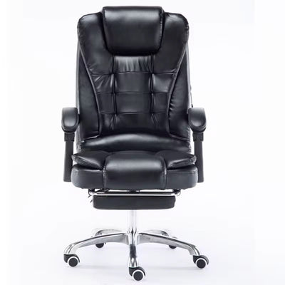 MFurn High Back Executive Office Chair with Footrest - Ergonomic PU Leather