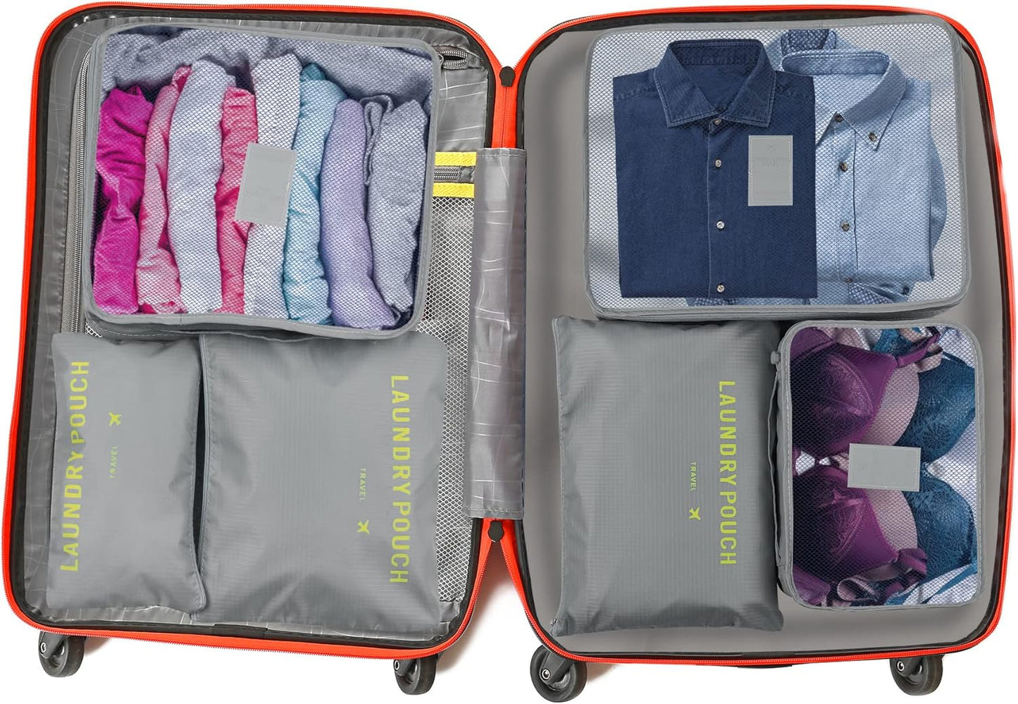 Packing Cubes for Suitcases – 6-Piece Travel Luggage Organizer Set with Laundry & Shoe Bags