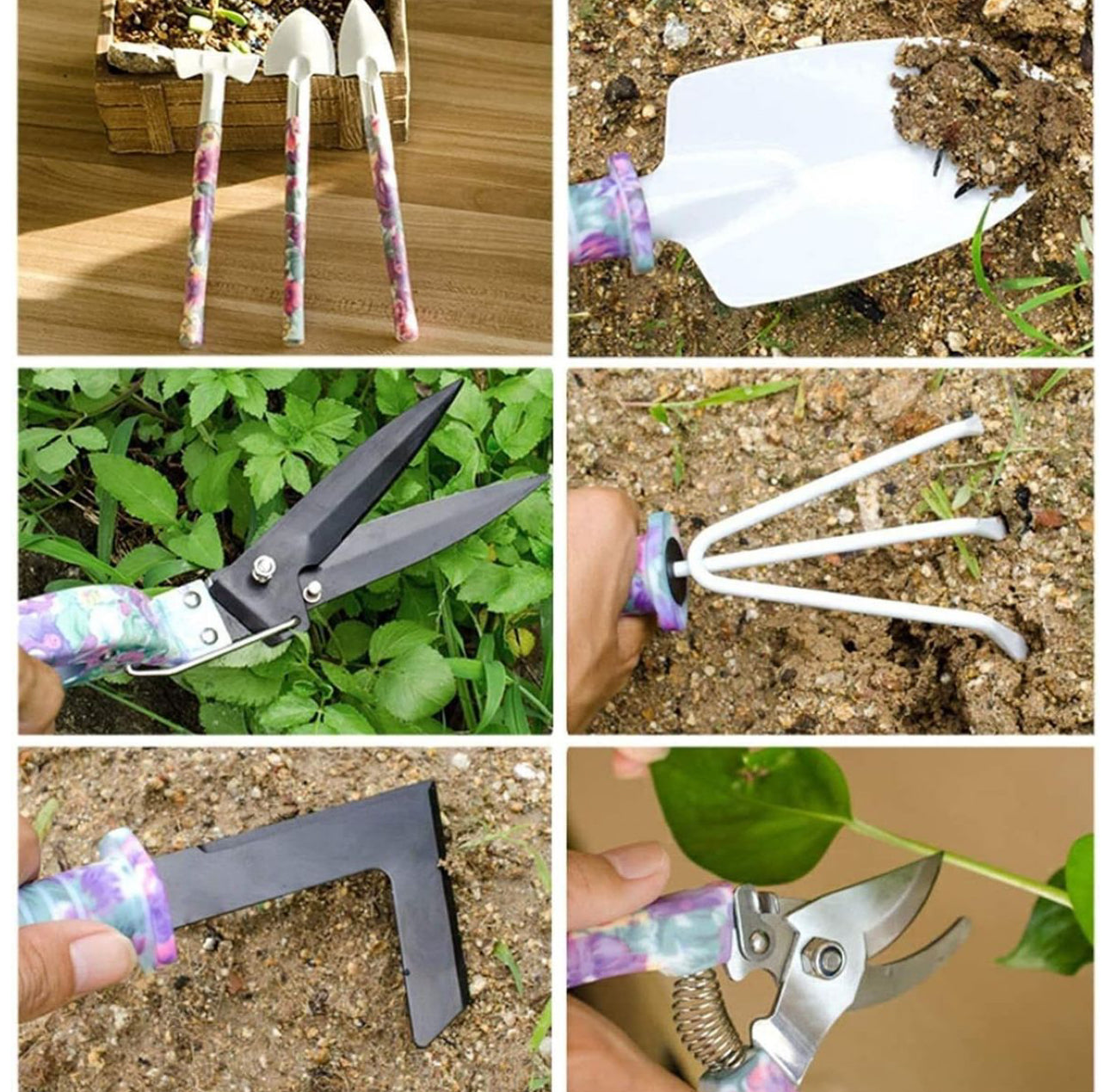 Gardening Tools with Purple Floral Print Gardening Gifts for Women 10pc  & 5pc Sets