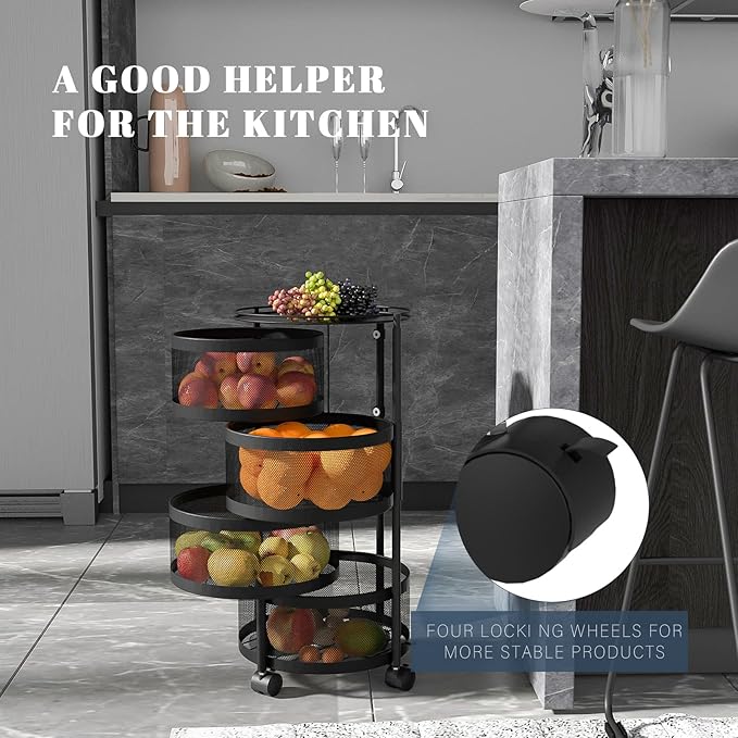 MHome Desire 4-Tier Carbon Steel Storage Rack