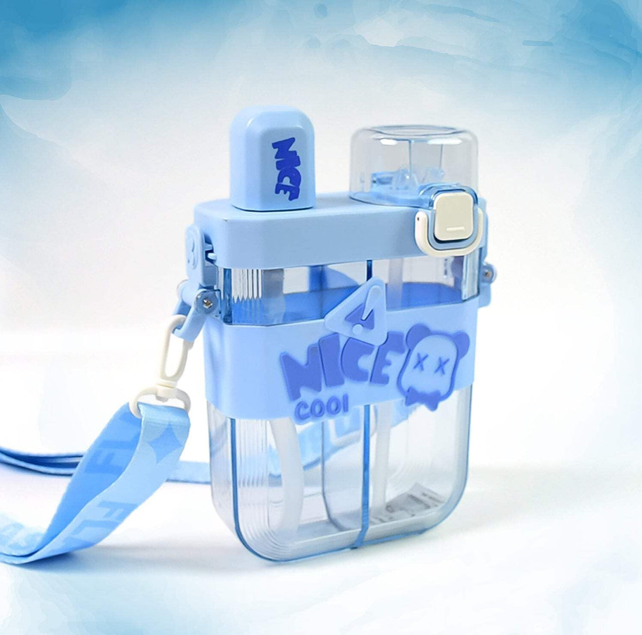 Mkids Double-Compartment Children’s Water Bottle – 620ml with Strap