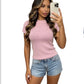 Ladies Pearl Embellished Short Sleeve Tops-Various Colours