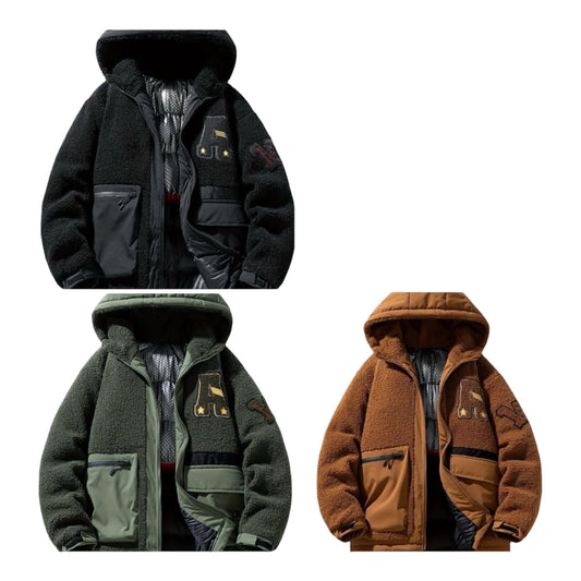 Men’s Fleece Lined Hooded Jackets-Various Colours