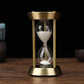 MHome Vintage Three Pillar Mini Hourglass Ornament Timer - Metal Hourglass, Glass Sand Timer