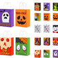 Halloween Paper Gift Treat Bags for Kids, 12 Pack 7 Spooky Designs with Handles