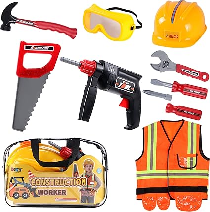 Tacobear Construction Worker Costume for Kids Engineering Role Play