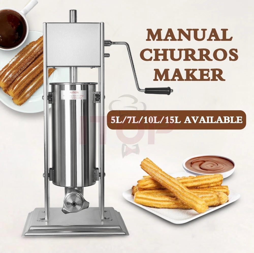 Manual 5L Churros Machine: Commercial Donut Maker with Waffle Attachment. Only Available On PreOrder!
