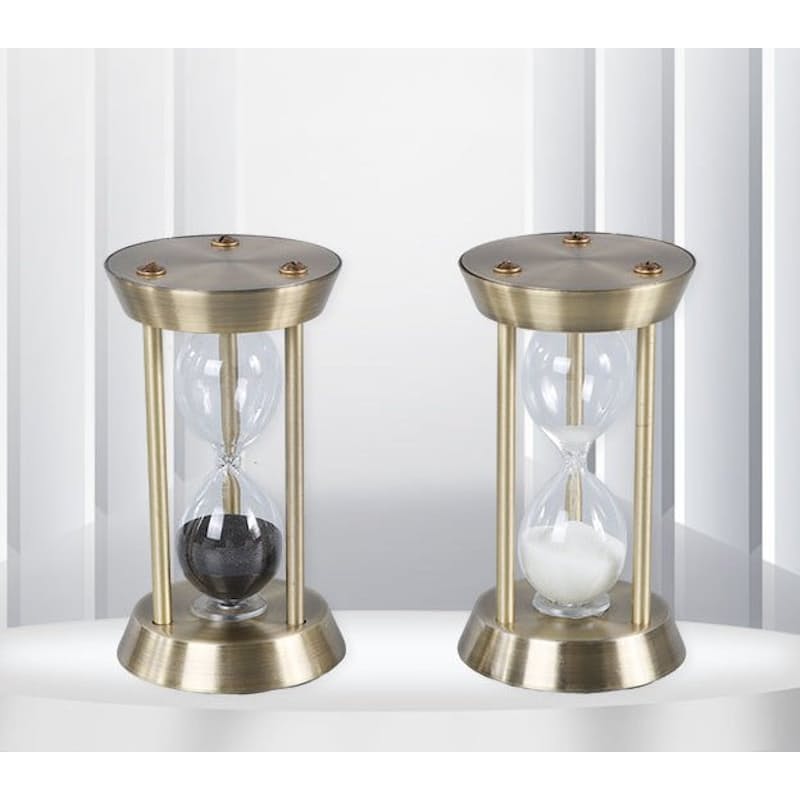 MHome Vintage Three Pillar Mini Hourglass Ornament Timer - Metal Hourglass, Glass Sand Timer