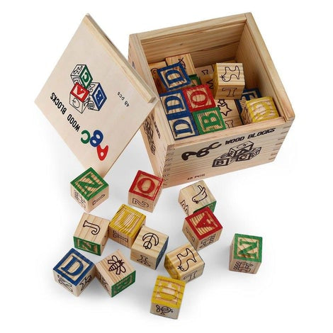 Education Wooden ABC Blocks 48pc Set