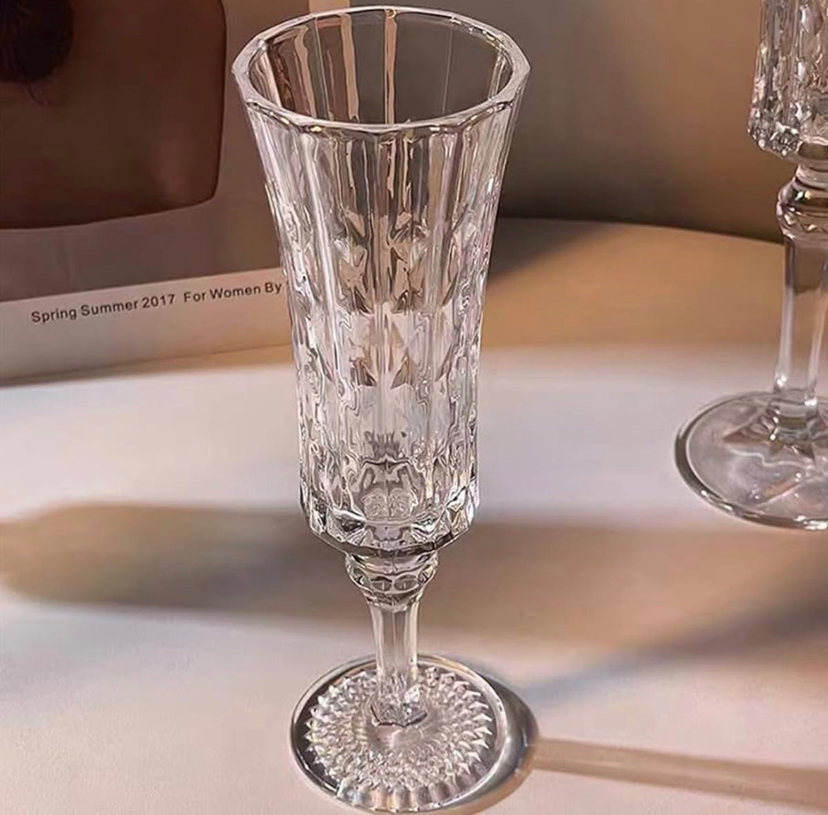MHome Fluted Champagne Glass Set 6pc
