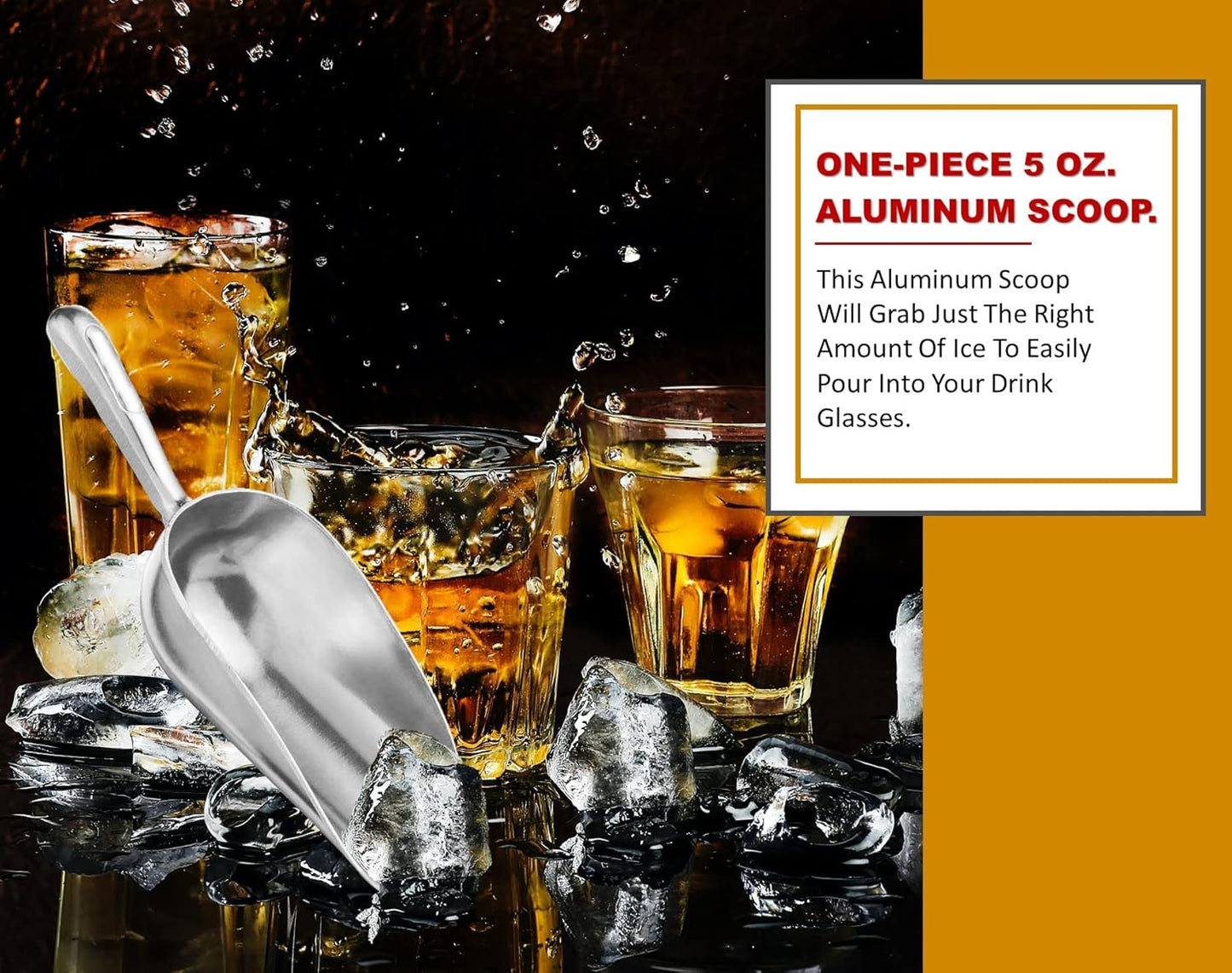 Stainless Steel Ice Scoop | Heavy-Duty Food & Ice Scoop