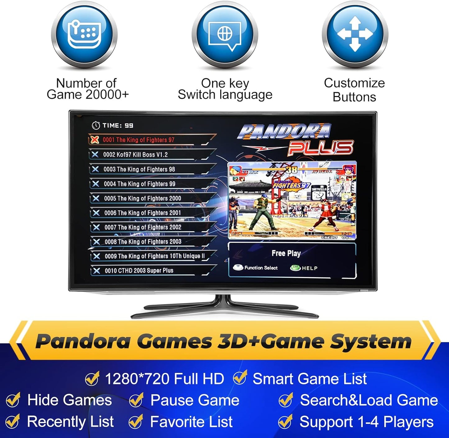 Pandora Box K11 Arcade Console – 32,000 Retro Games for TV & PC
