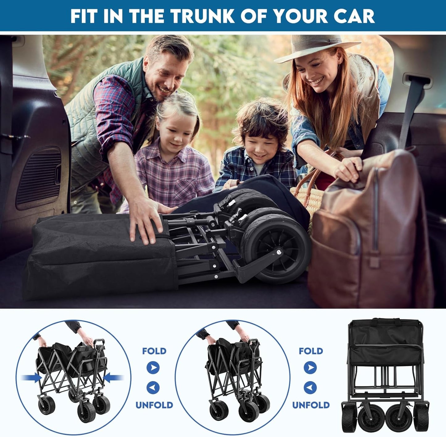 MHome Heavy Duty Foldable CampingTrolley Cart