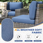 MFurn Di Inspired 6 Piece Rattan Outdoor Sofa Set With Table And Waterproof Cover