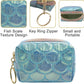 Portable Small Coin Bag Pouch with Zipper and Key Ring
